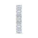 14K White Gold with Emerald Diamond Eternity Ring