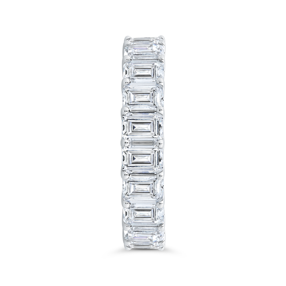 14K White Gold with Emerald Diamond Eternity Ring
