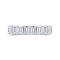 14K White Gold with Emerald Diamond Eternity Ring