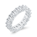 14K White Gold with Emerald Diamond Eternity Ring