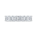 14K White Gold with Emerald Diamond Eternity Ring