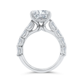 14K White Gold Emerald Cut Diamond Engagement Ring (Semi-Mount)