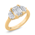 14K Yellow Gold Emerald Cut Diamond Engagement Ring (Semi-Mount)