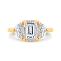 14K Yellow Gold Emerald Cut Diamond Engagement Ring (Semi-Mount)