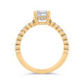14K Yellow Gold Emerald Cut Diamond Engagement Ring (Semi-Mount)