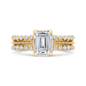 14K Yellow Gold Emerald Cut Diamond Engagement Ring (Semi-Mount)