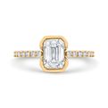 14K Yellow Gold Emerald Cut Diamond Engagement Ring (Semi-Mount)