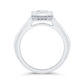 14K White Gold Emerald Cut Diamond Engagement Ring (Semi-Mount)