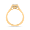 14K Yellow Gold Emerald Cut Diamond Engagement Ring (Semi-Mount)