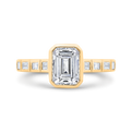 14K Yellow Gold Emerald Cut Diamond Engagement Ring (Semi-Mount)