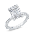 14K White Gold Diamond Engagement Ring (Semi-Mount)