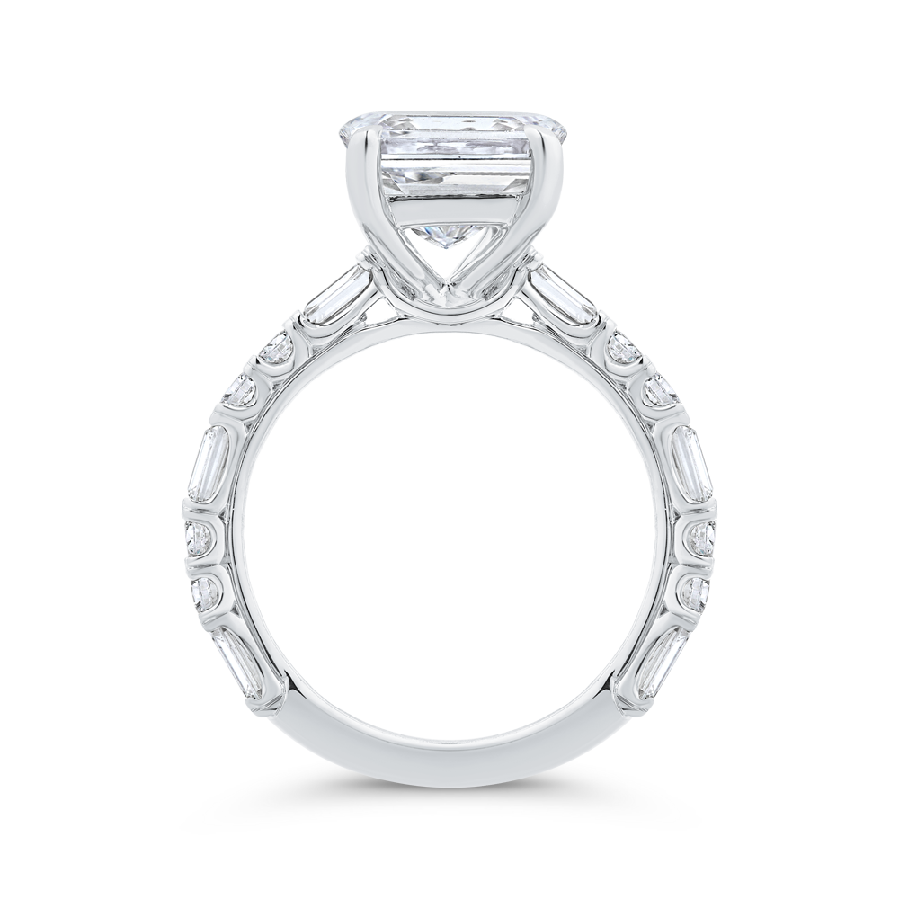 14K White Gold Diamond Engagement Ring (Semi-Mount)