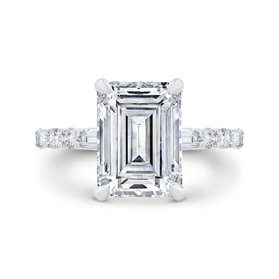14K White Gold Diamond Engagement Ring (Semi-Mount)