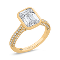 14K Yellow Gold Diamond Engagement Ring (Semi-Mount)