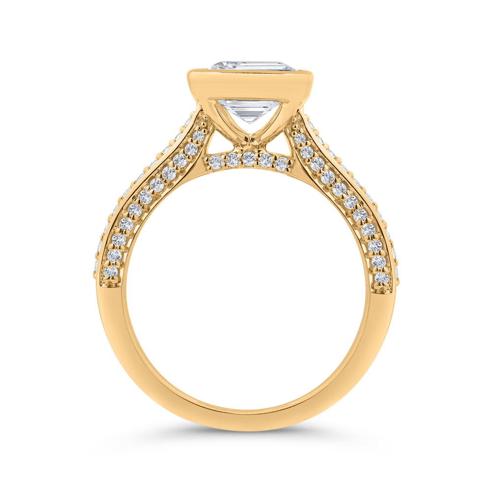 14K Yellow Gold Diamond Engagement Ring (Semi-Mount)