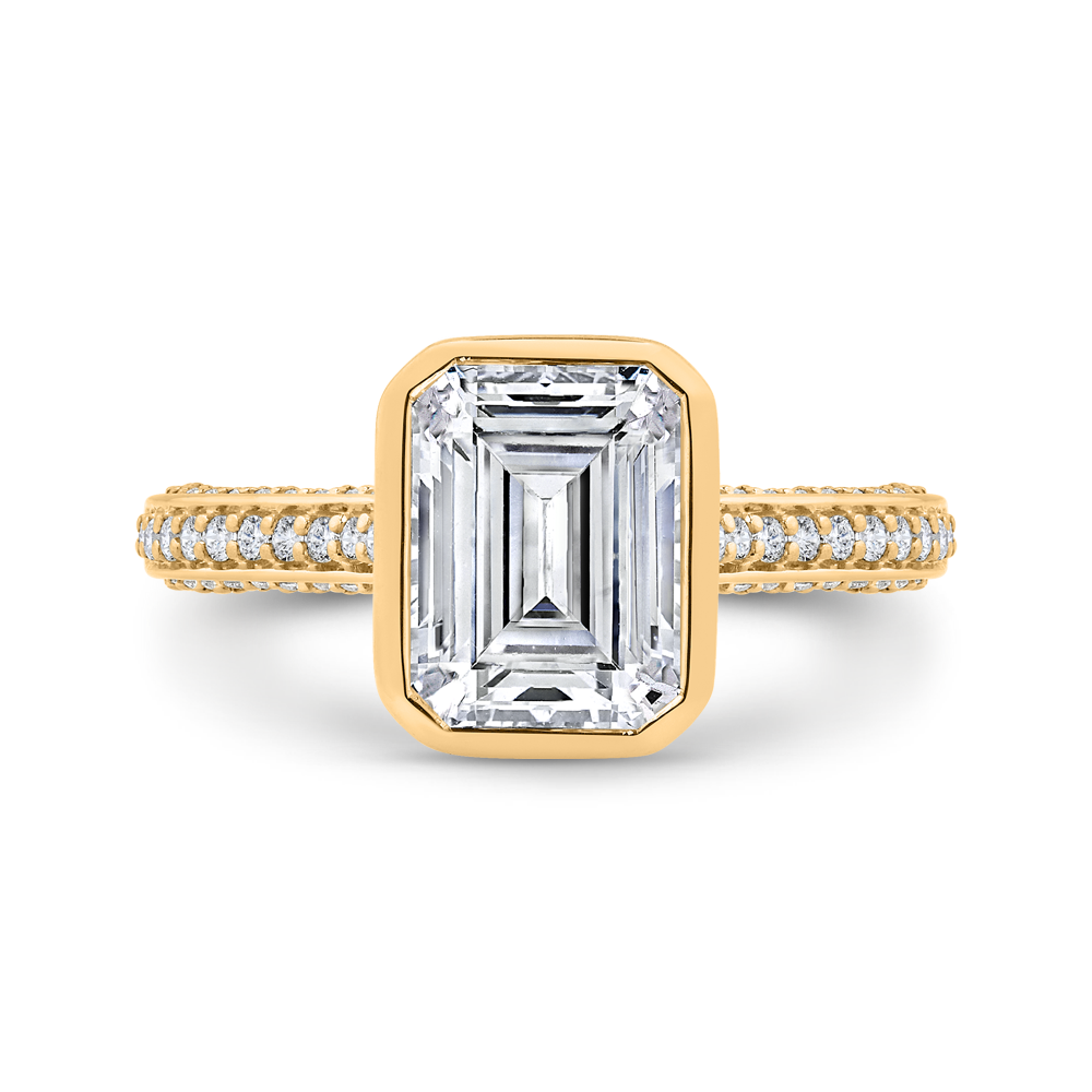 14K Yellow Gold Diamond Engagement Ring (Semi-Mount)
