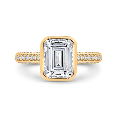 14K Yellow Gold Diamond Engagement Ring (Semi-Mount)