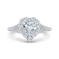 14K White Gold Heart Cut Diamond Engagement Ring (Semi-Mount)