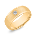 14K Yellow Gold with Round Diamond Men's Band