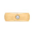 14K Yellow Gold with Round Diamond Men's Band