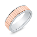 14K Two Tone Gold Men's Band