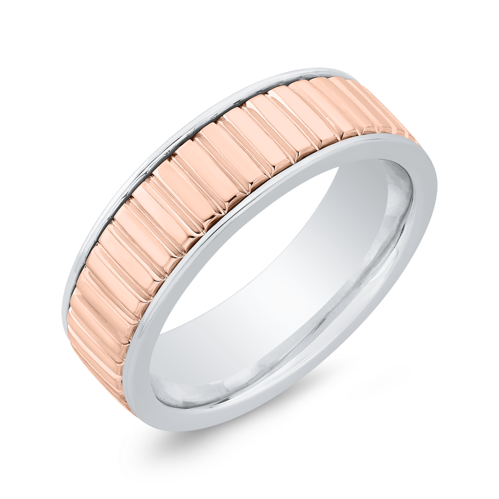 14K Two Tone Gold Men's Band