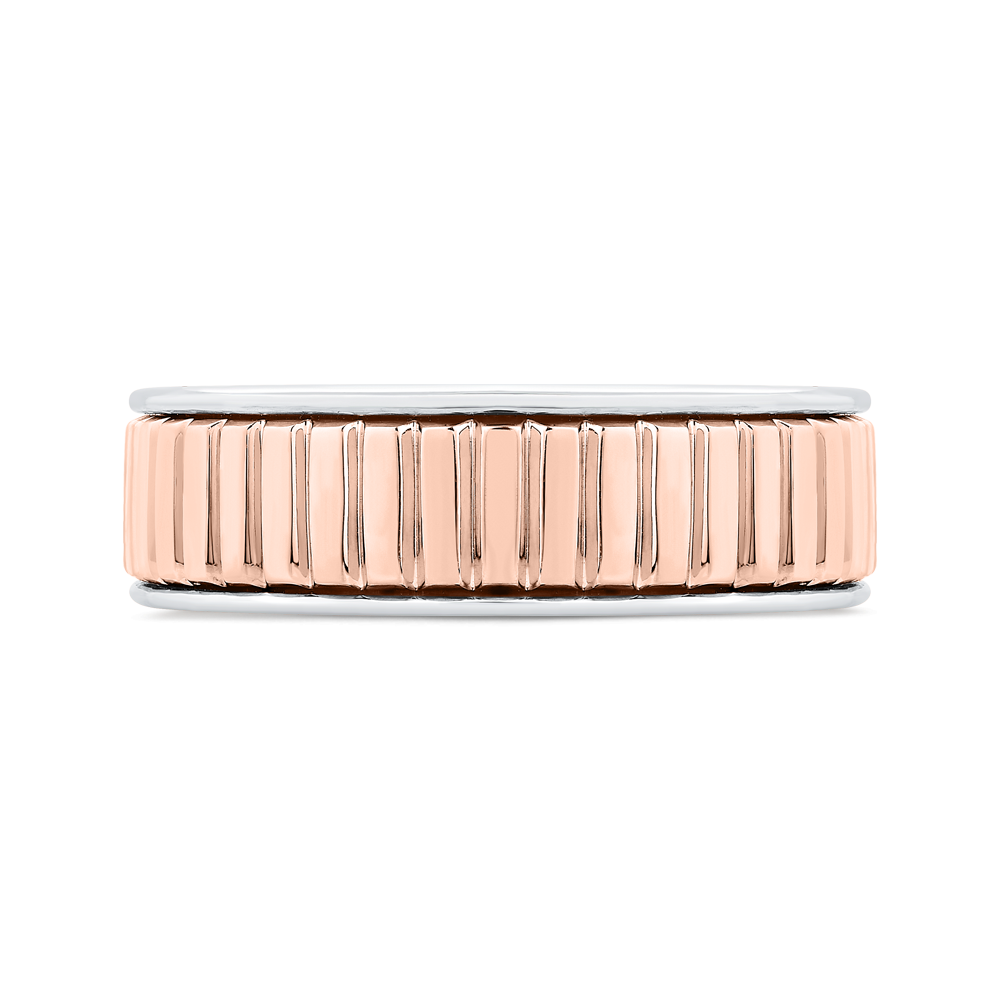 14K Two Tone Gold Men's Band