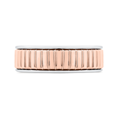 14K Two Tone Gold Men's Band