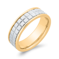 14K Two Tone Gold Men's Band