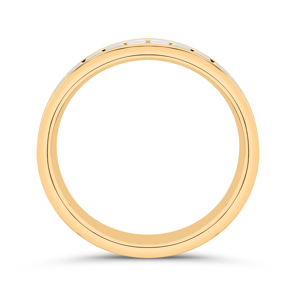 14K Two Tone Gold Men's Band