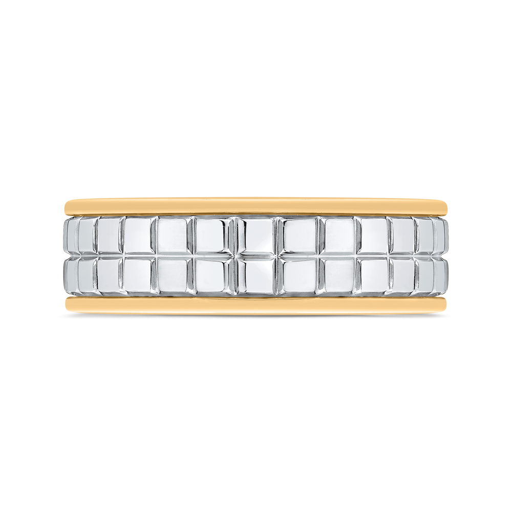 14K Two Tone Gold Men's Band