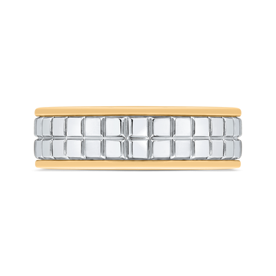 14K Two Tone Gold Men's Band