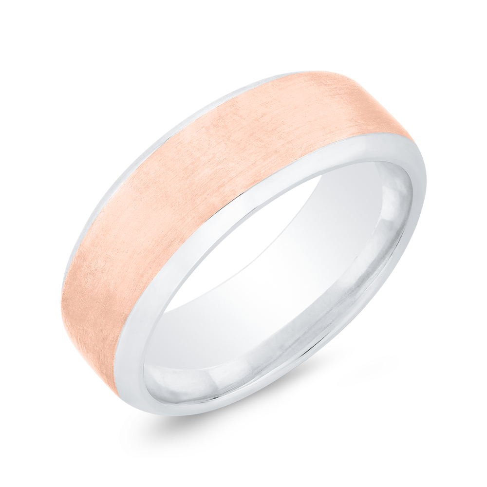 14K Two Tone Gold Men's Band