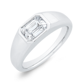 14K White Gold Men's Band