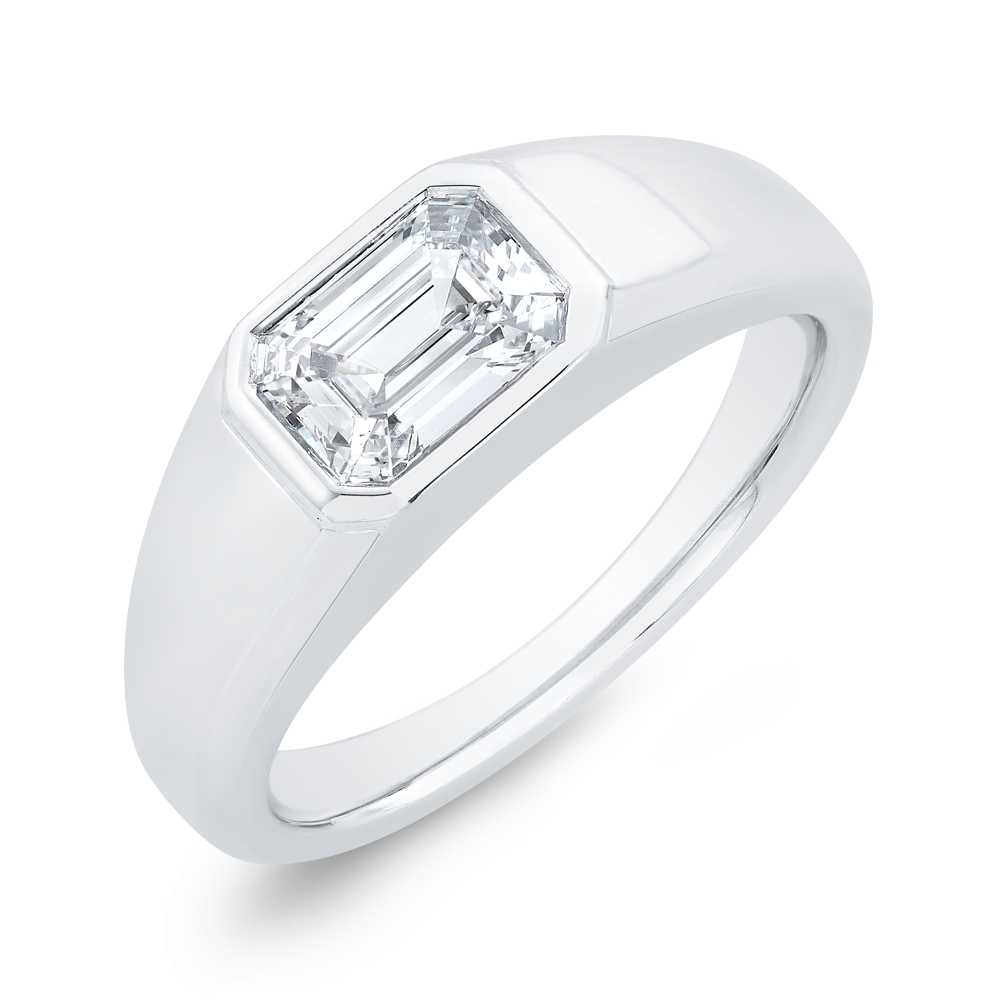 14K White Gold Men's Band