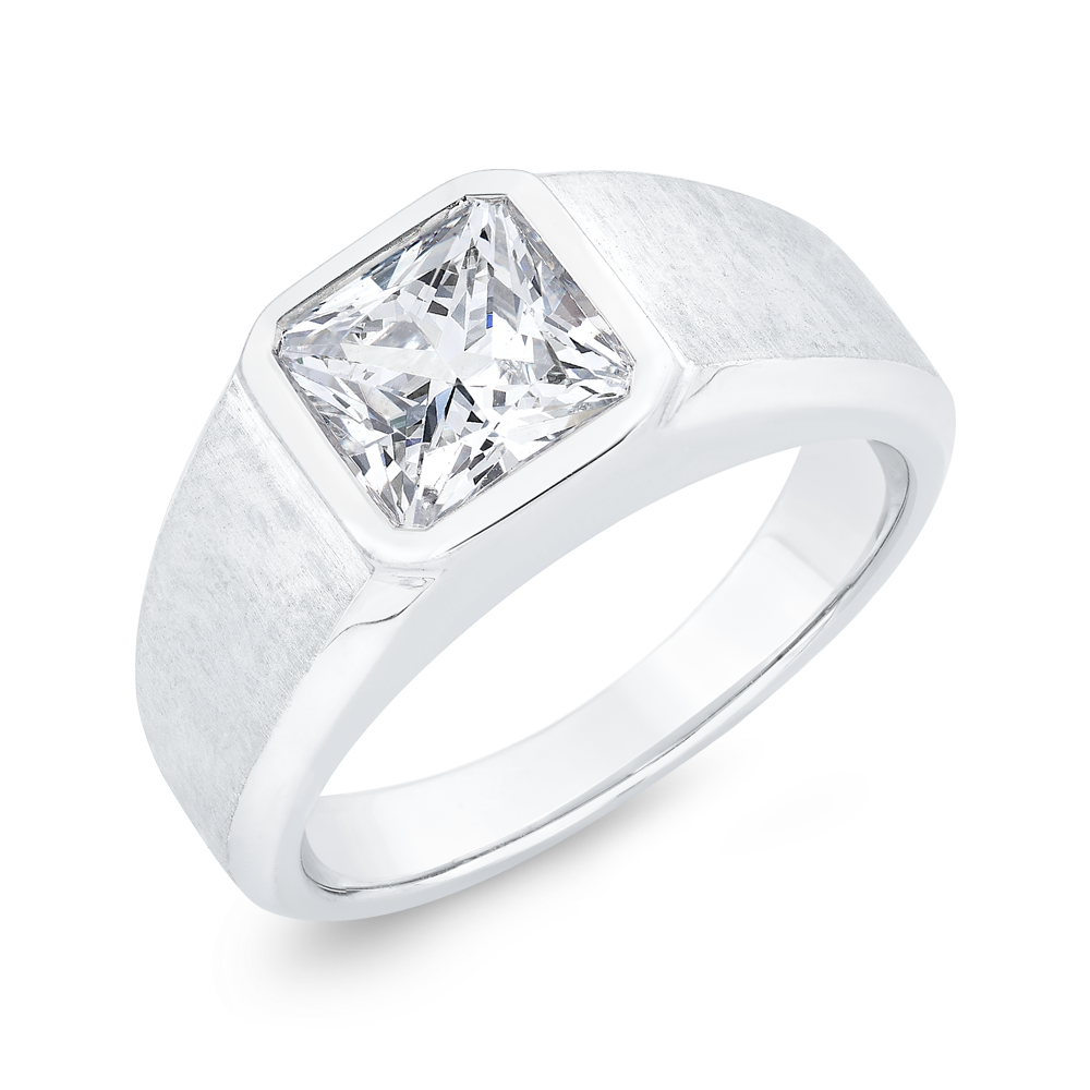14K White Gold Men's Band