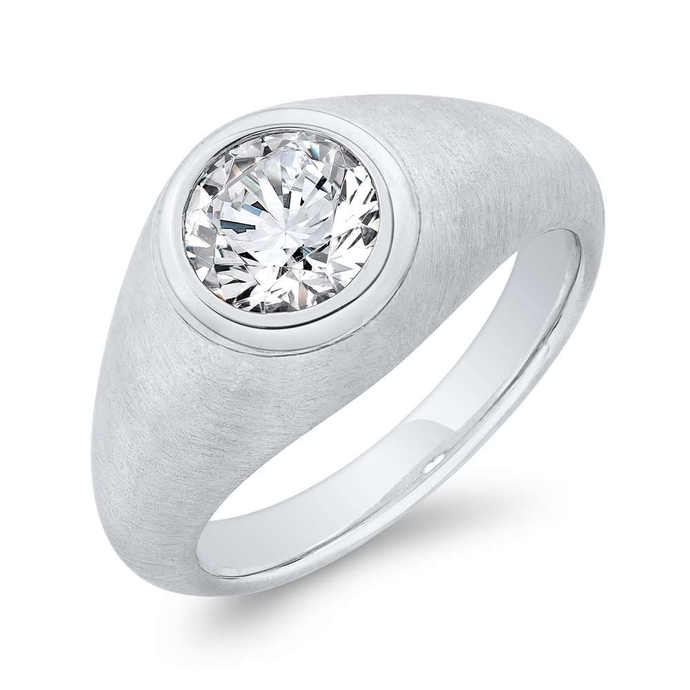 14K White Gold Men's Band