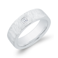 14K White Gold with Princess Diamond Men's Band