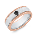 14K Two Tone Gold Men's Band