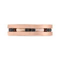 14K Rose Gold with Round Black Diamond Men's Band