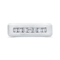 14K White Gold with Round Diamond Men's Band