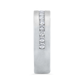 14K White Gold with Round Diamond Men's Band