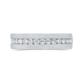 14K White Gold with Round Diamond Men's Band