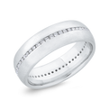 14K White Gold with Round Diamond Men's Band