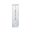 14K White Gold with Round Diamond Men's Band