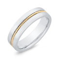 14K Two Tone Gold Men's Band