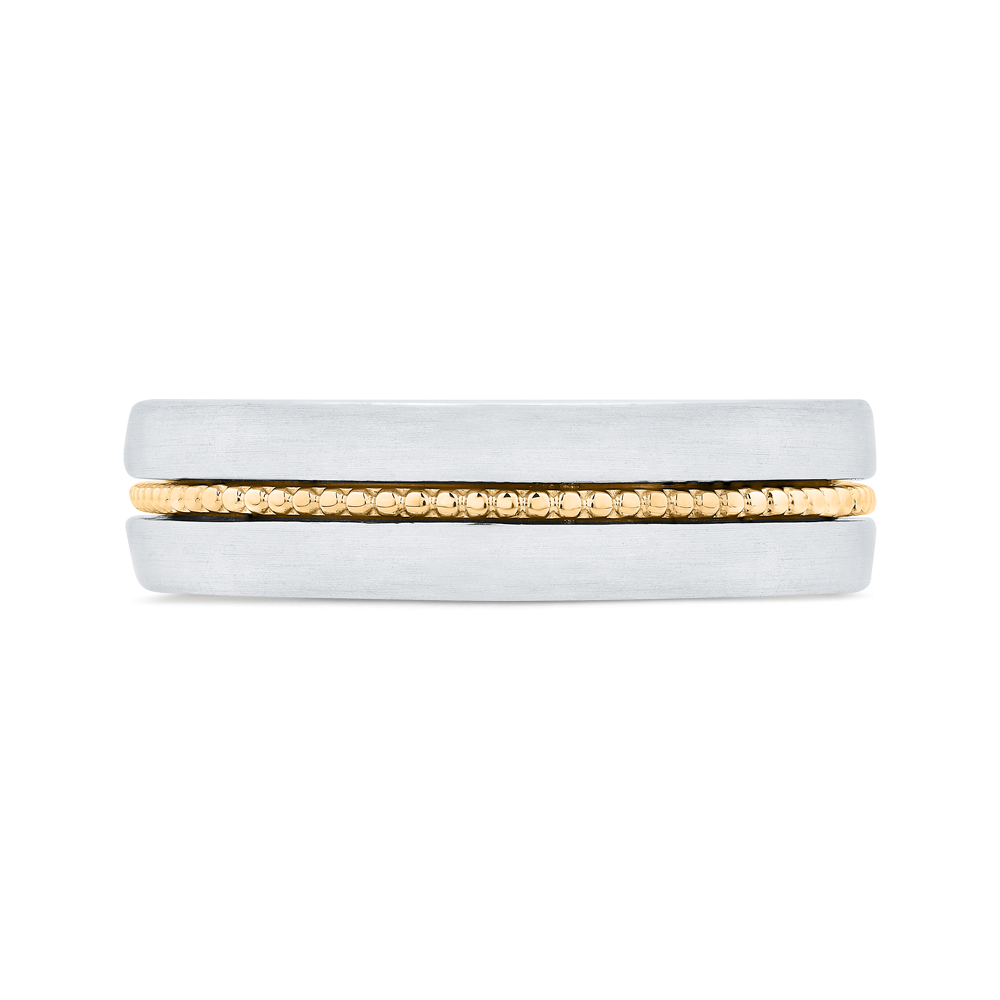 14K Two Tone Gold Men's Band