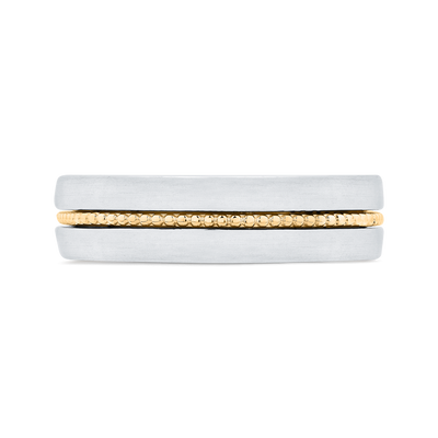 14K Two Tone Gold Men's Band