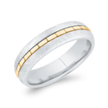 14K Two Tone Gold Men's Band