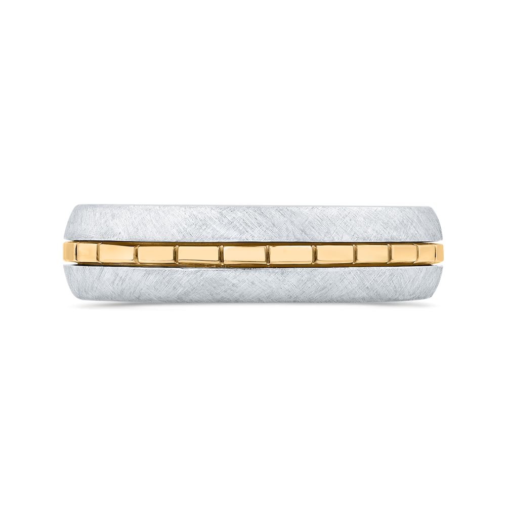 14K Two Tone Gold Men's Band